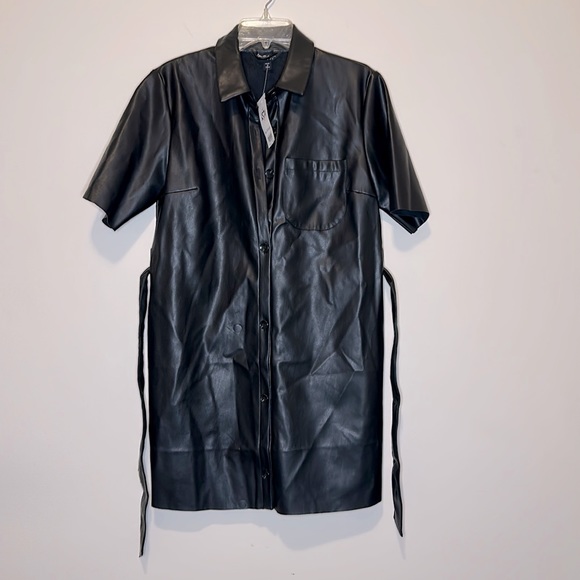stradivarius Dresses & Skirts - NWT Stradivarius by ASOS Faux Leather Shirt Dress